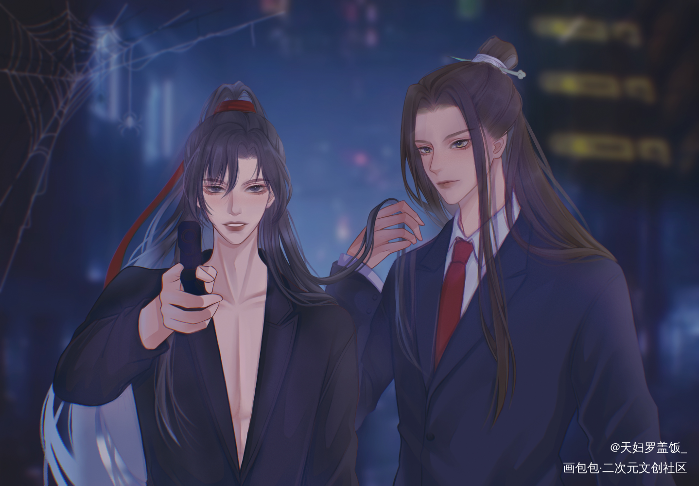 黑道忘羡_魔道祖师忘羡蓝忘机魏无羡绘画作品