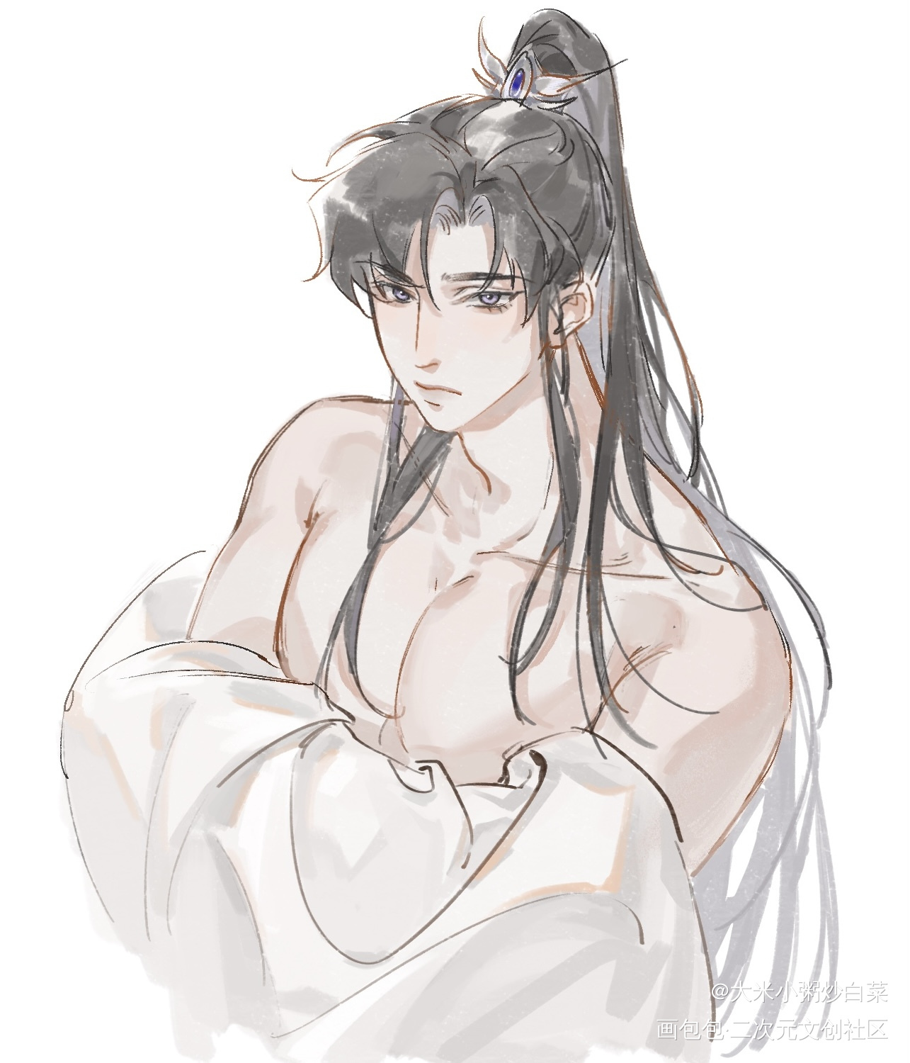 儿童节快乐_二哈和他的白猫师尊墨燃古风绘画绘画作品