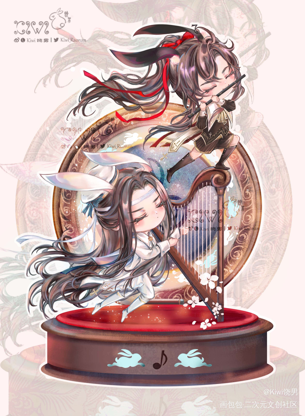 忘羡《Music Box》_魔道祖师忘羡绘画作品