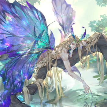 妖精萤火～_精灵妖精美人古风男oc原创绘画作品