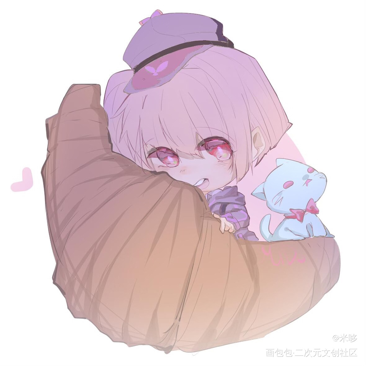 🌙？🥐？_Q版女孩子原創绘画作品