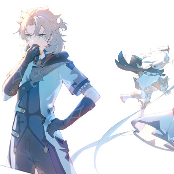 "友达以上,恋人未满"_原神阿贝多荧赛璐璐求点评求配文我要上首推插画