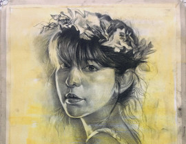 阳光下的女孩_绘画作品