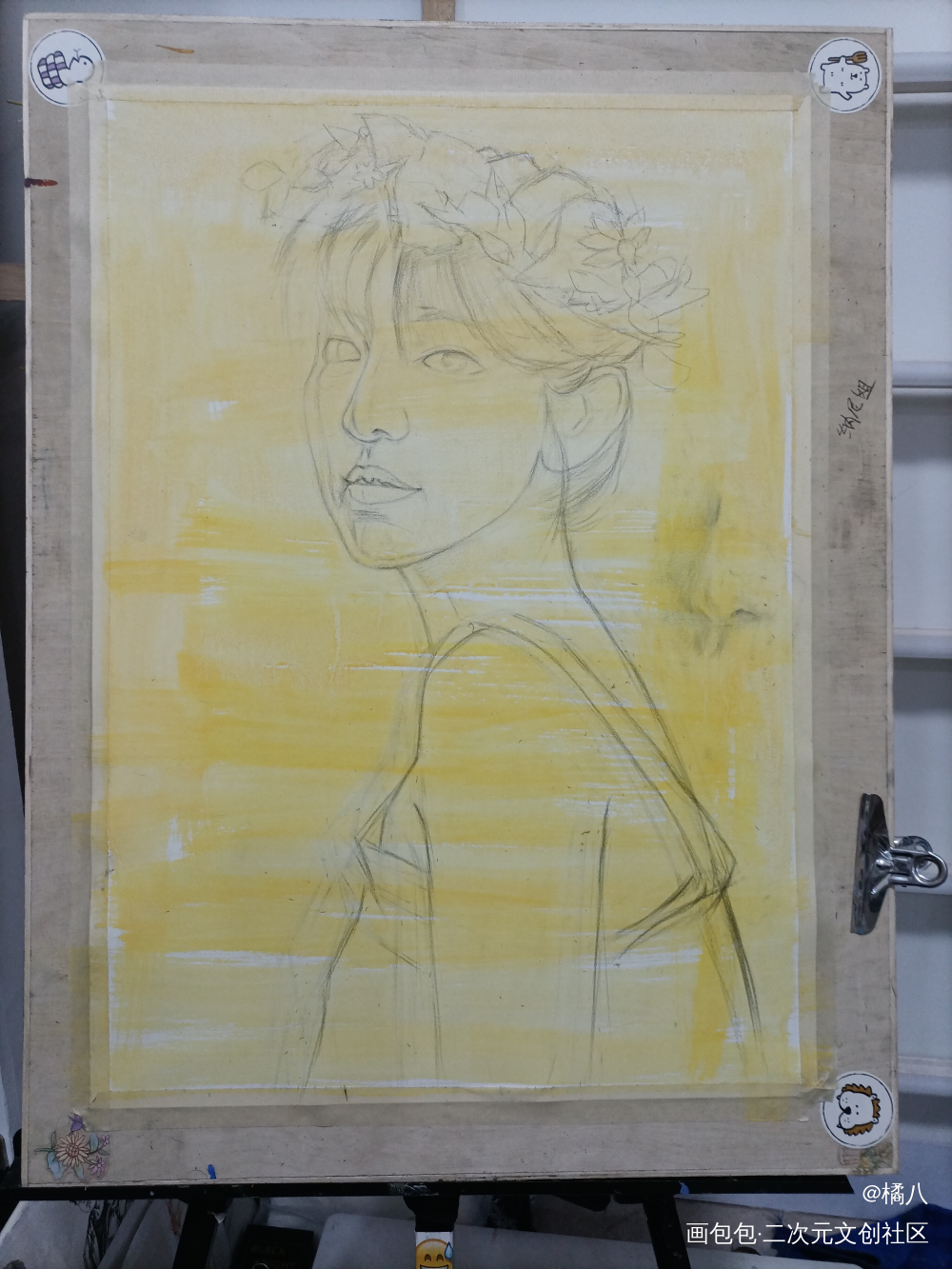 阳光下的女孩_长期作品素描绘画作品