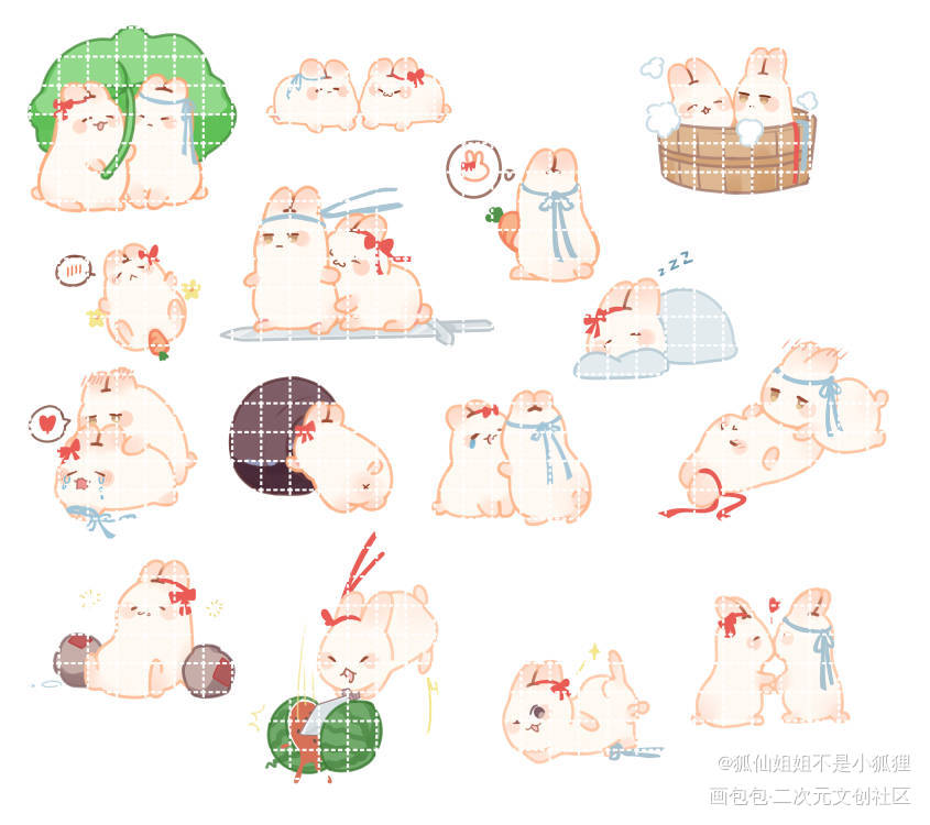 忘羡【兔兔贴纸】_魔道祖师忘羡蓝忘机魏无羡绘画作品
