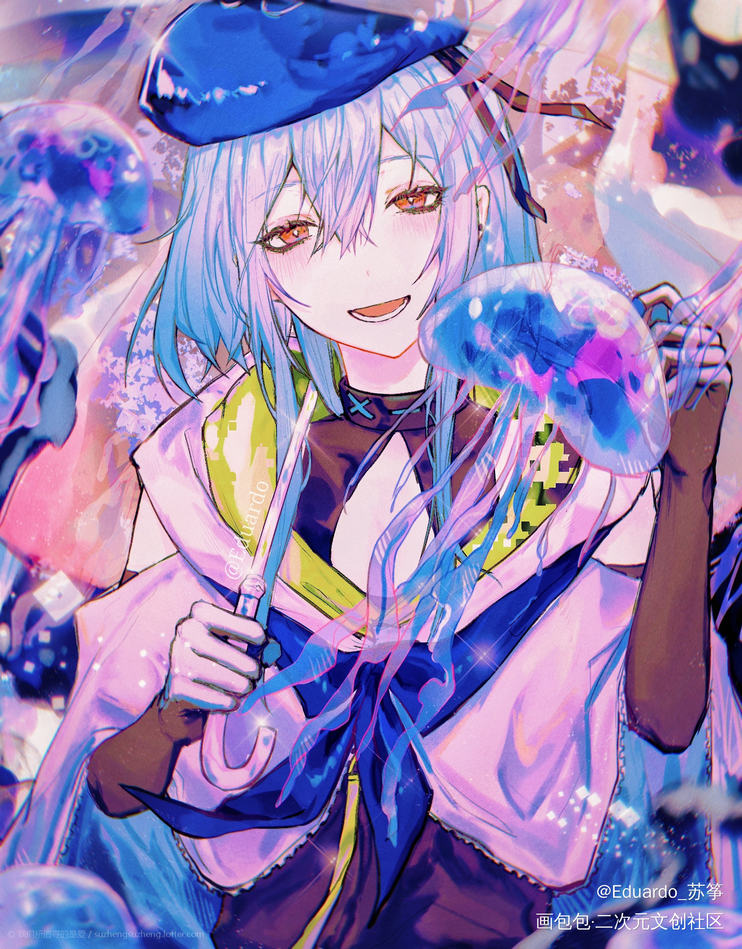 💧🌙_明日方舟日系舟水月绘画作品
