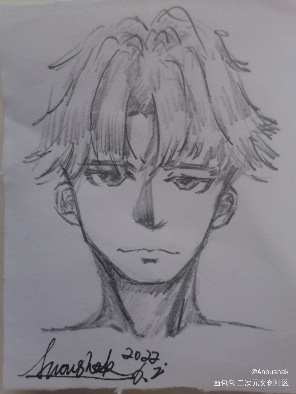 原创漫头_黑白简笔手绘绘画作品