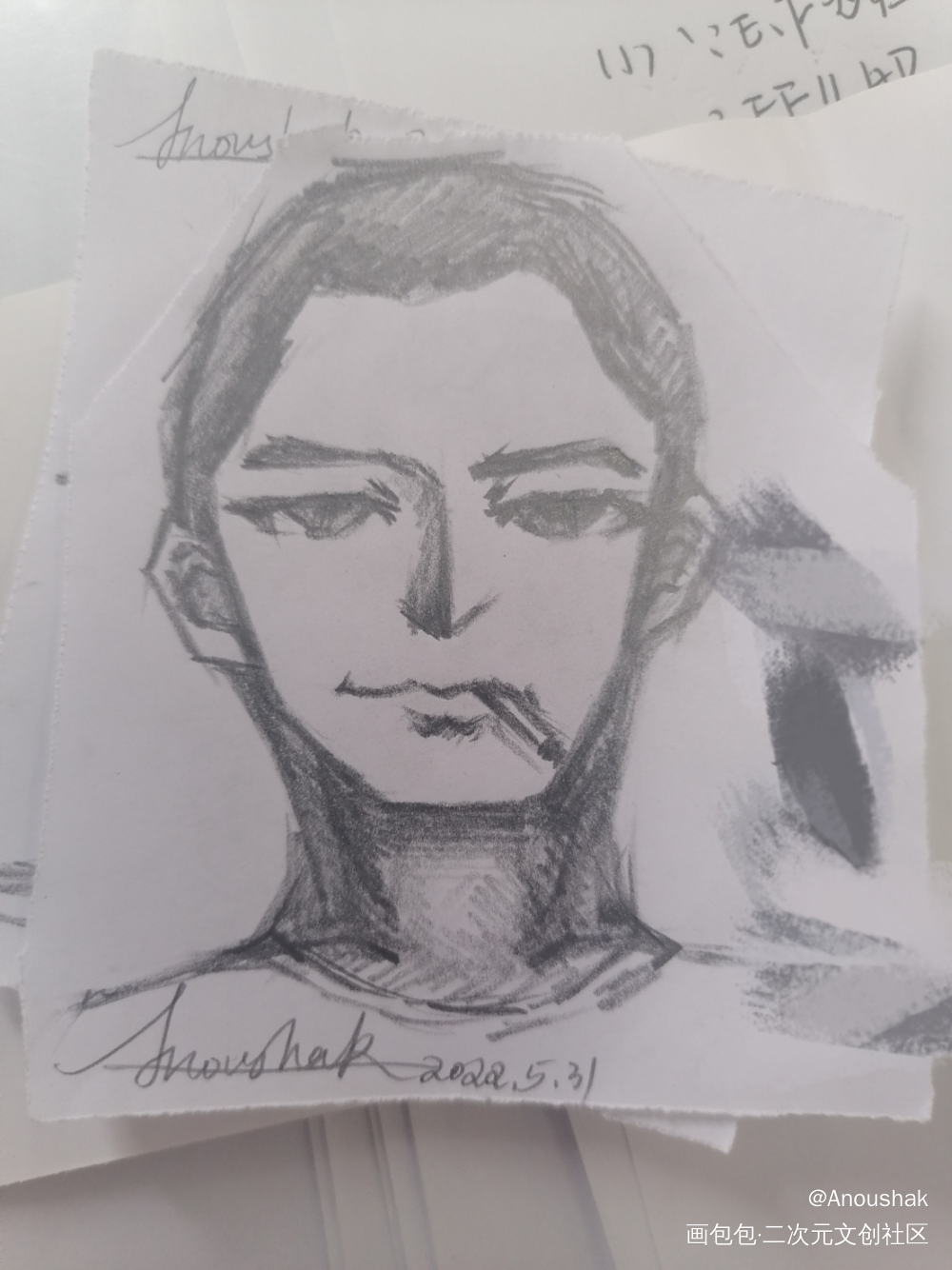 原创漫头_黑白简笔手绘绘画作品