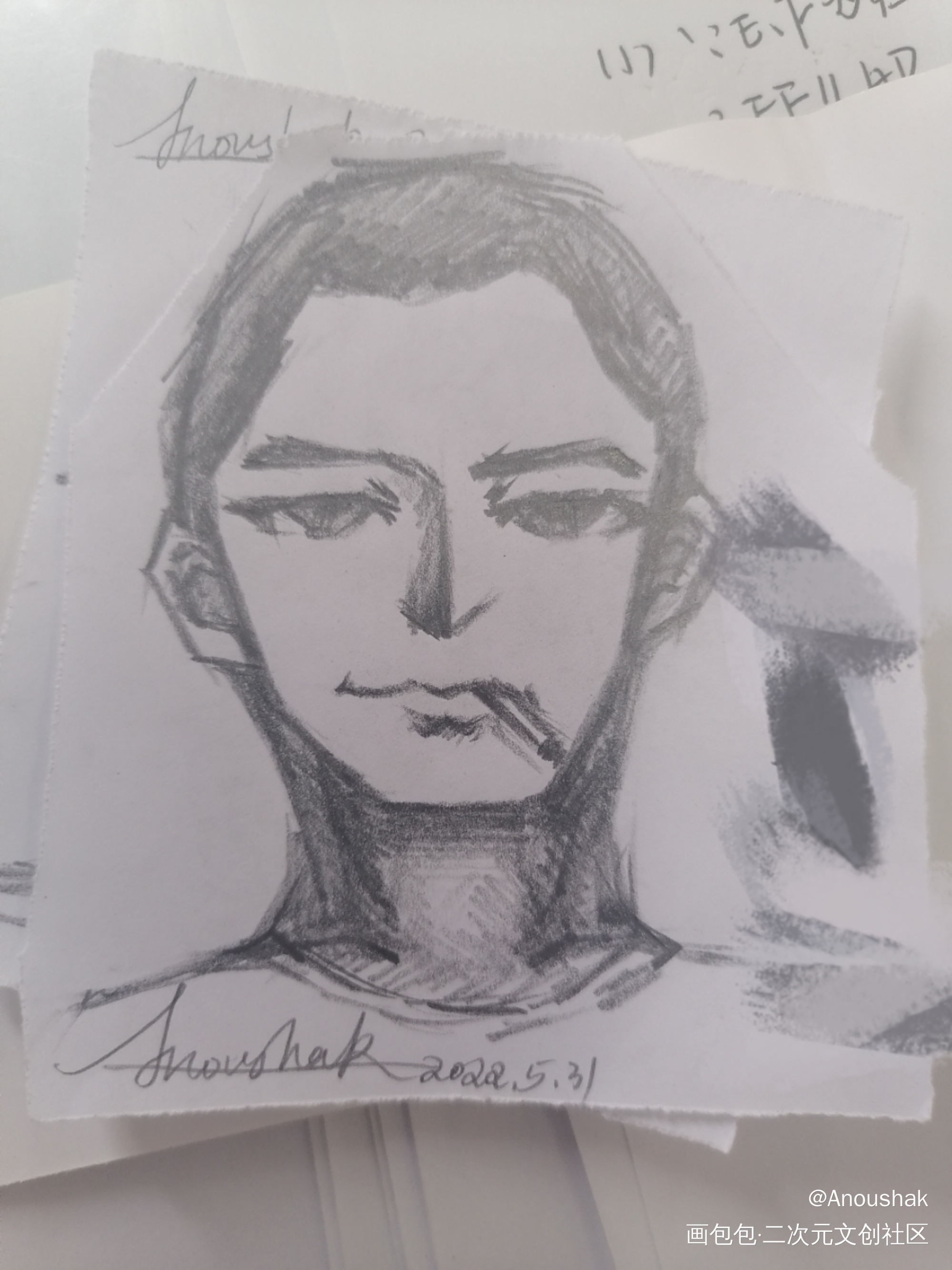 原创漫头_黑白简笔手绘绘画作品