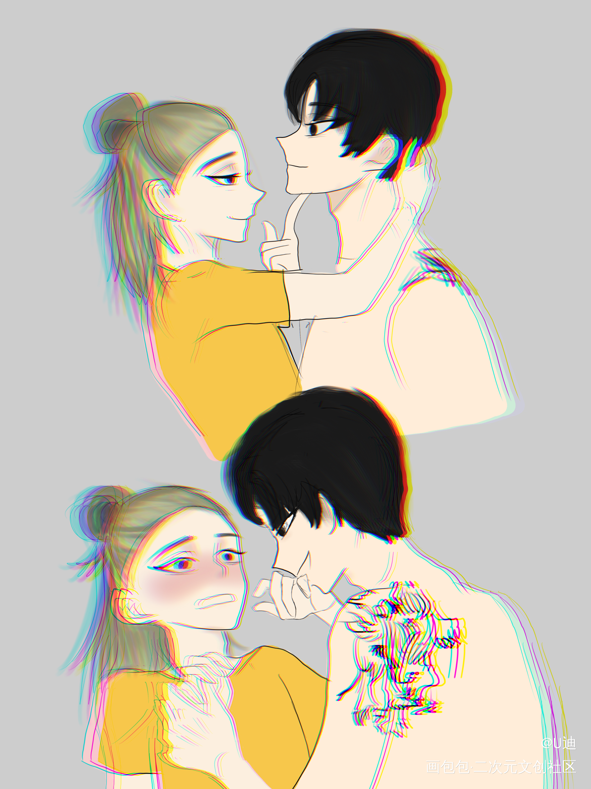 强撩不成反被扑的小辉哥_附加遗产188男团洛羿温小辉手绘原创绘画作品
