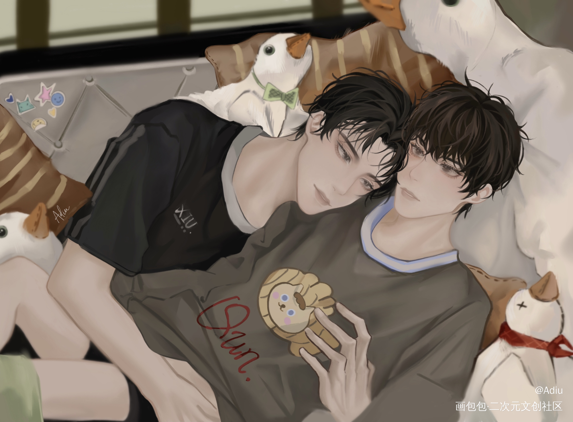 群秀日常_娘娘腔188男团李程秀邵群绘画作品
