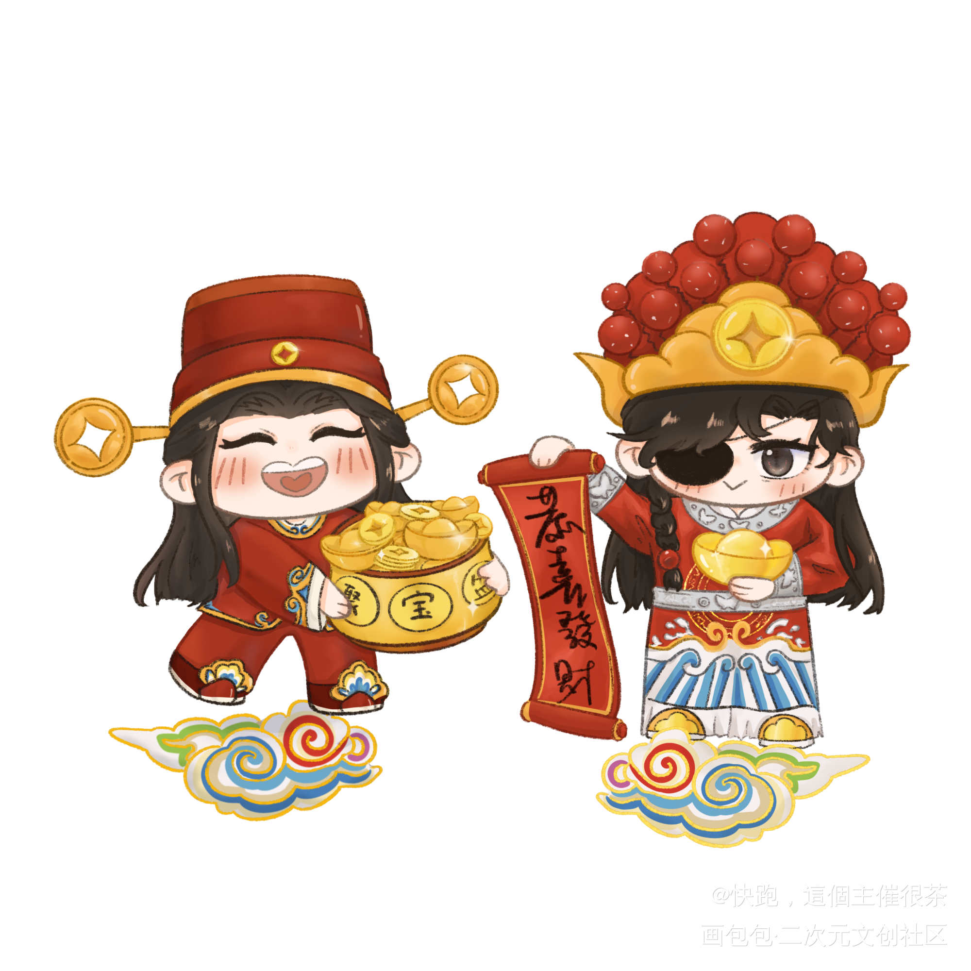 小财神[禁]_天官赐福花怜谢怜花城绘画作品