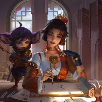 云缨姐姐跟小元芳_王者荣耀云缨板绘涂绘画作品