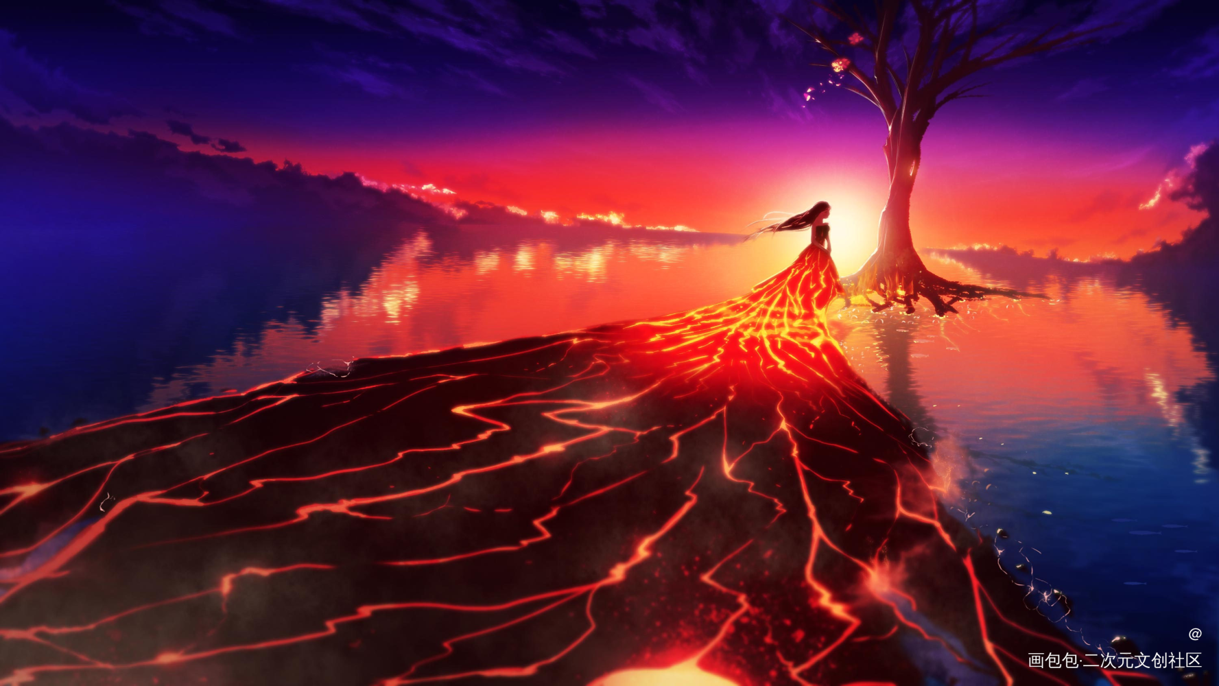 热情与冷静的女孩_场景我要上首推插画求约稿绘画绘画作品
