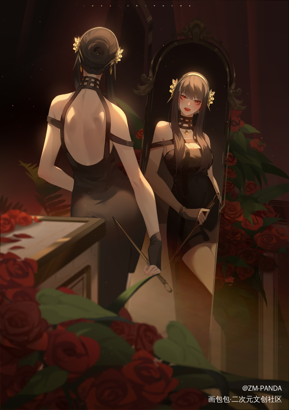 摸了_间谍过家家摸鱼页同人壁纸绘画绘画作品