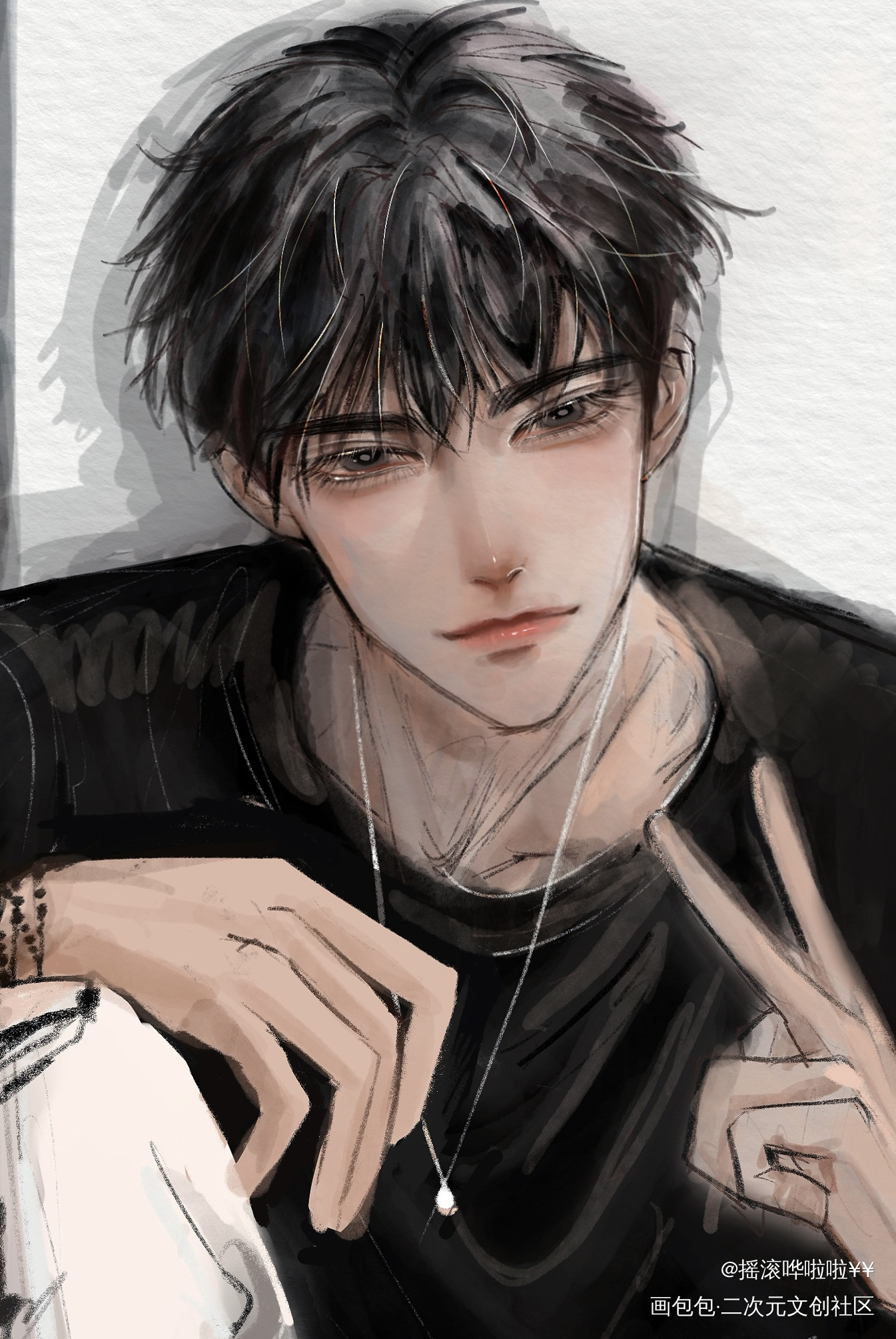 自设绿茶学霸1_自设oc绘画作品