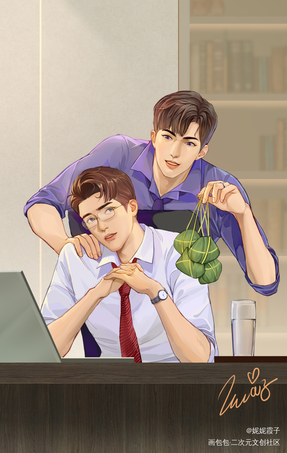 端午节快乐！_针锋对决188男团顾青裴原炀绘画作品