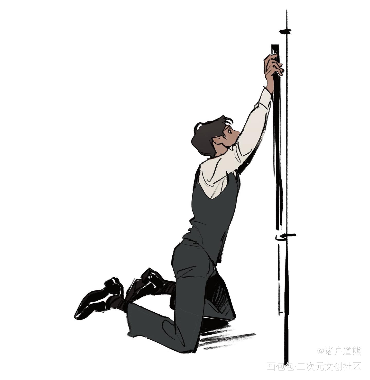 保时捷_平涂同人黑帮少爷爱上我速写摸鱼绘画绘画作品