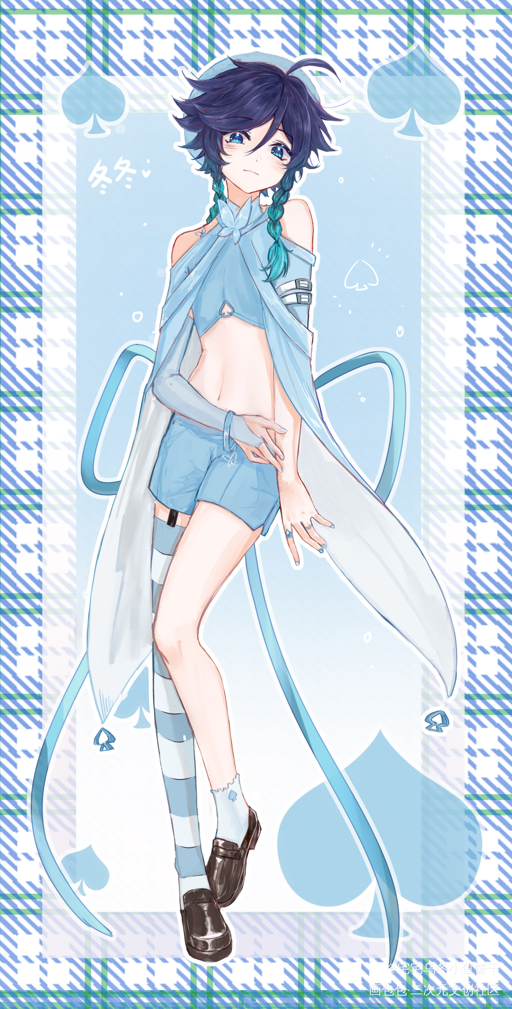 四图预警！！！守护四风✓_原神魈温迪板绘涂插画同人鹿野院平藏枫原万叶原创绘画作品