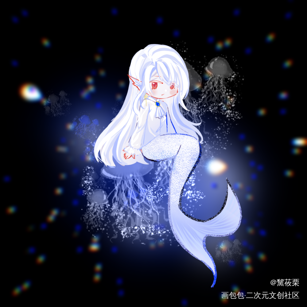 _惊悚练习生平涂Q版同人宗九摸鱼绘画作品