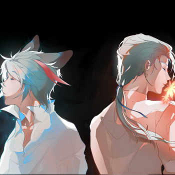 是铠蝶(狗头)和红枫叶_王者荣耀铠约百里守约绘画作品