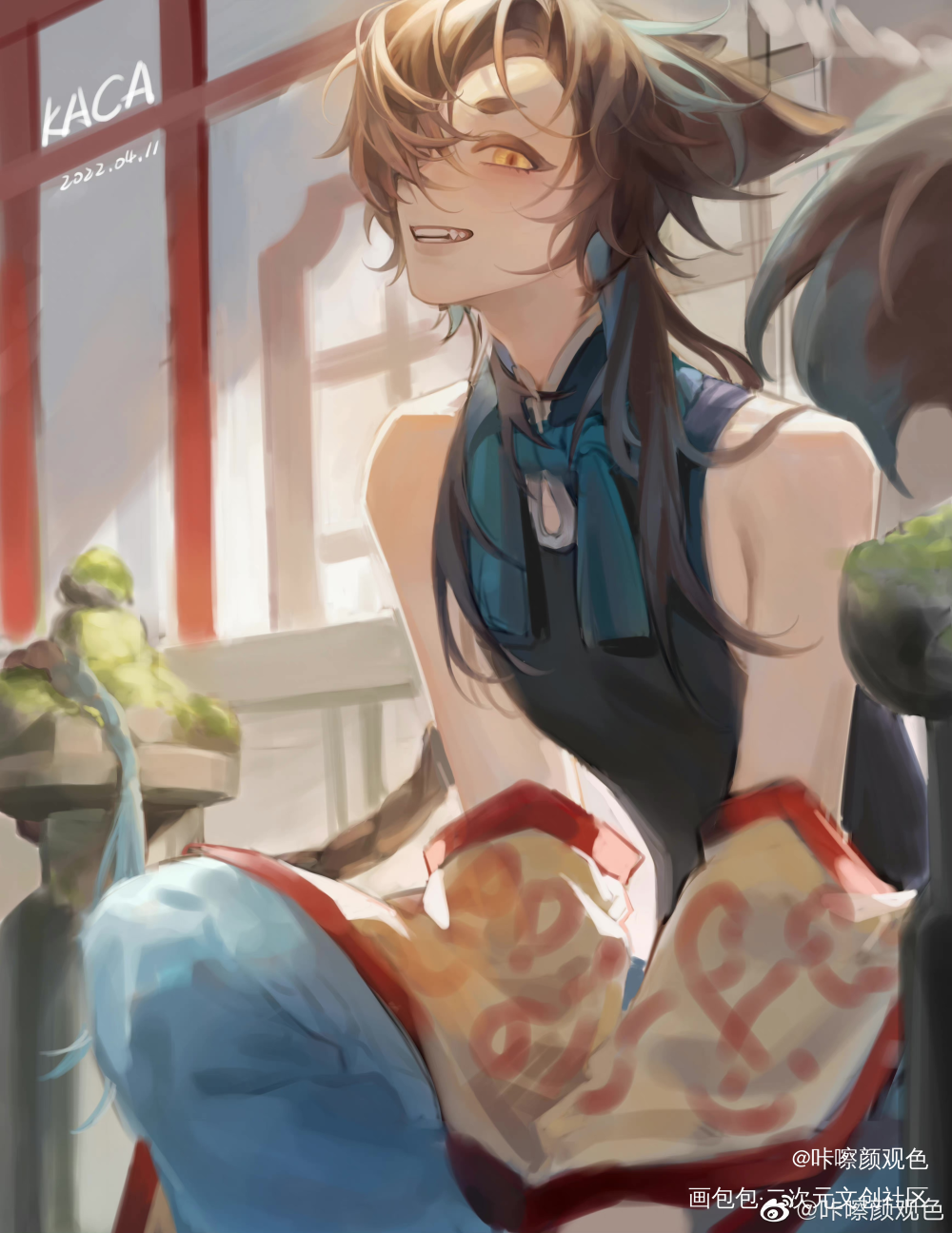 “要许愿吗？”_插画自设绘画原创oc绘画作品