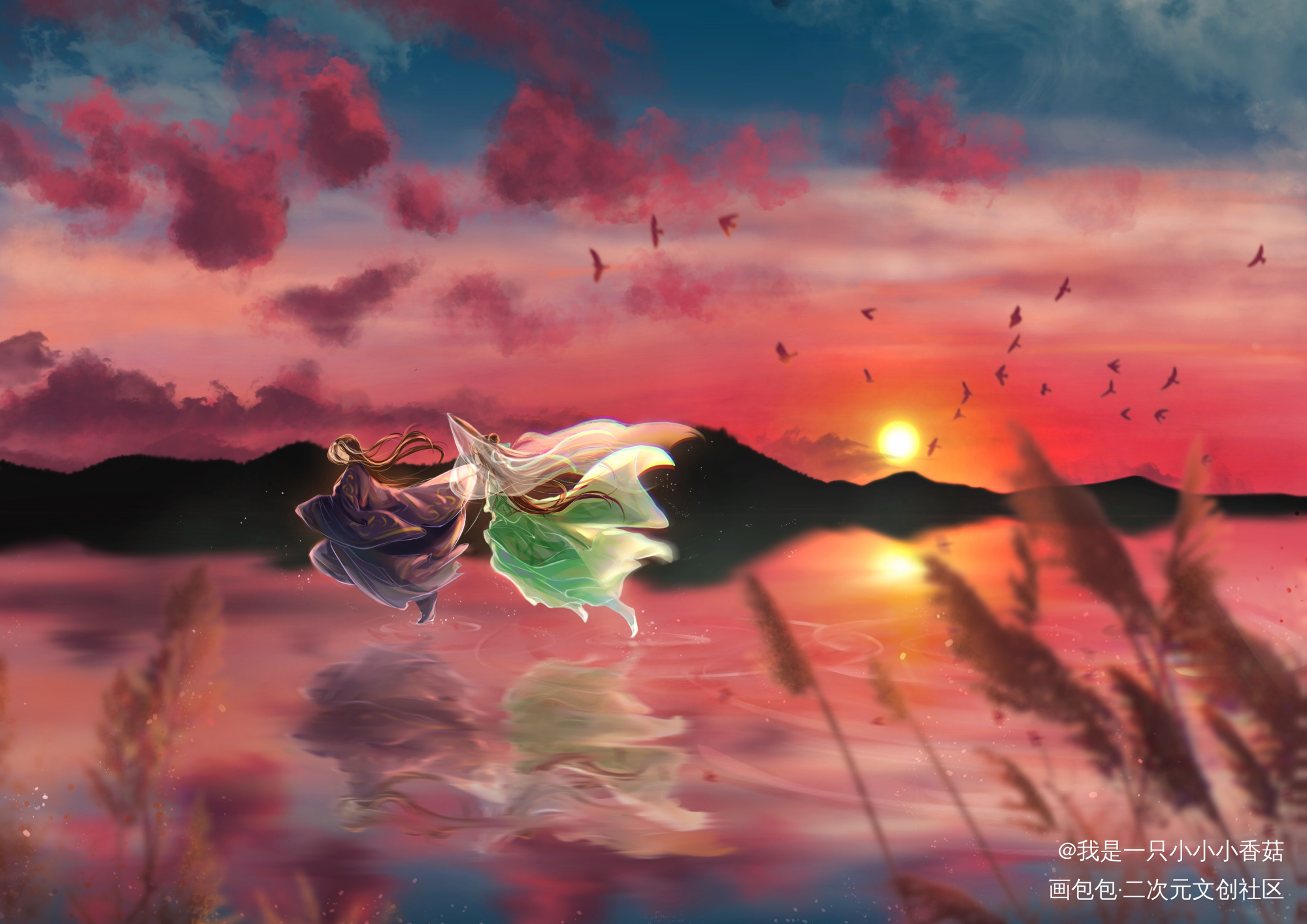 孤烟无垠万里沙，幸能与你踏💓_山河剑心千秋晏沈绘画作品