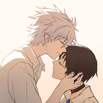 【eva/薰嗣】吻_eva渚薰碇真嗣日系薰嗣渚薰真嗣bl绘画绘画作品