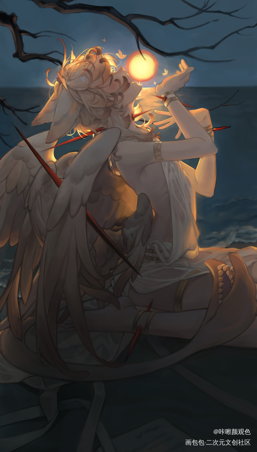 吞噬月亮🍴_插画自设绘画原创oc绘画作品