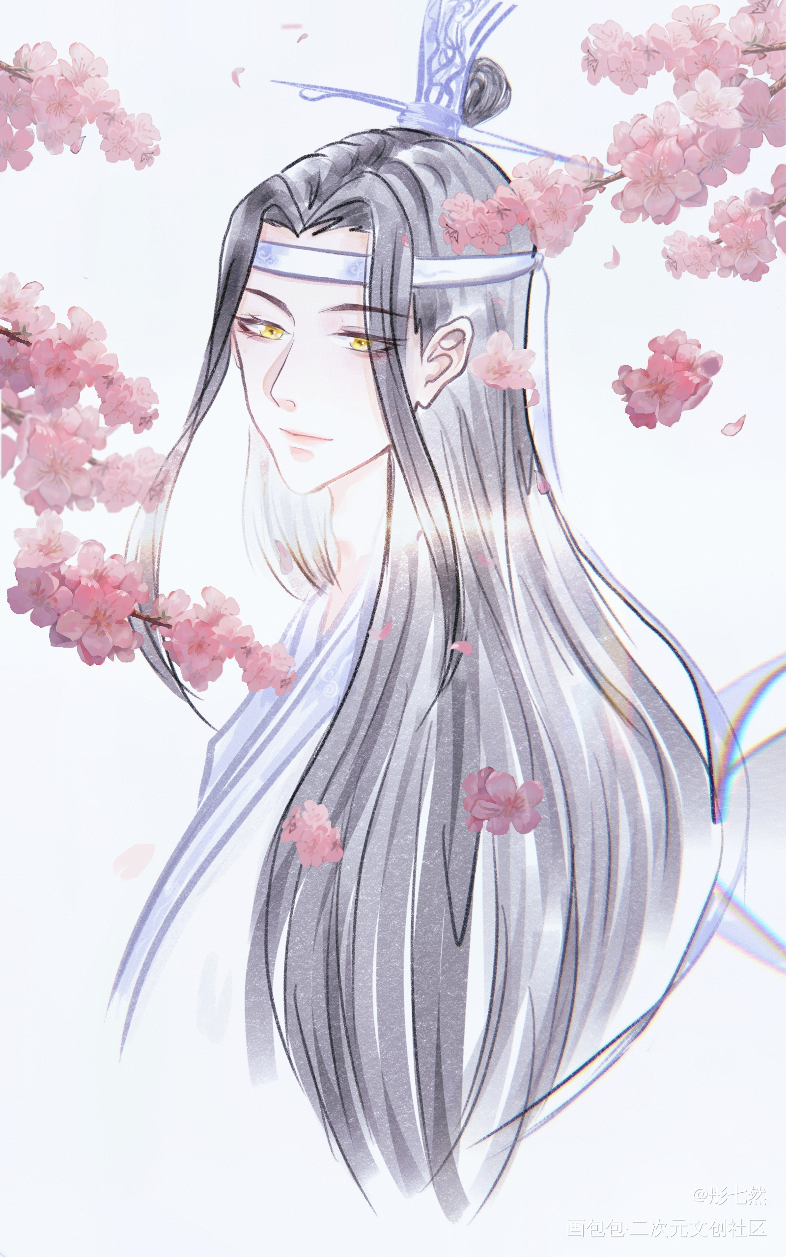 回眸一眼就心动🌸🌸_魔道祖师忘羡蓝忘机板绘涂绘画作品