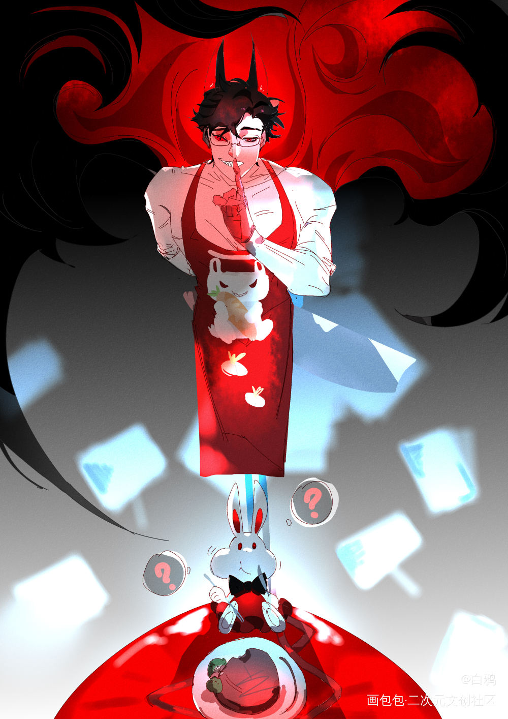 “狼狈为奸”_光与夜之恋陆沉板绘涂绘画作品