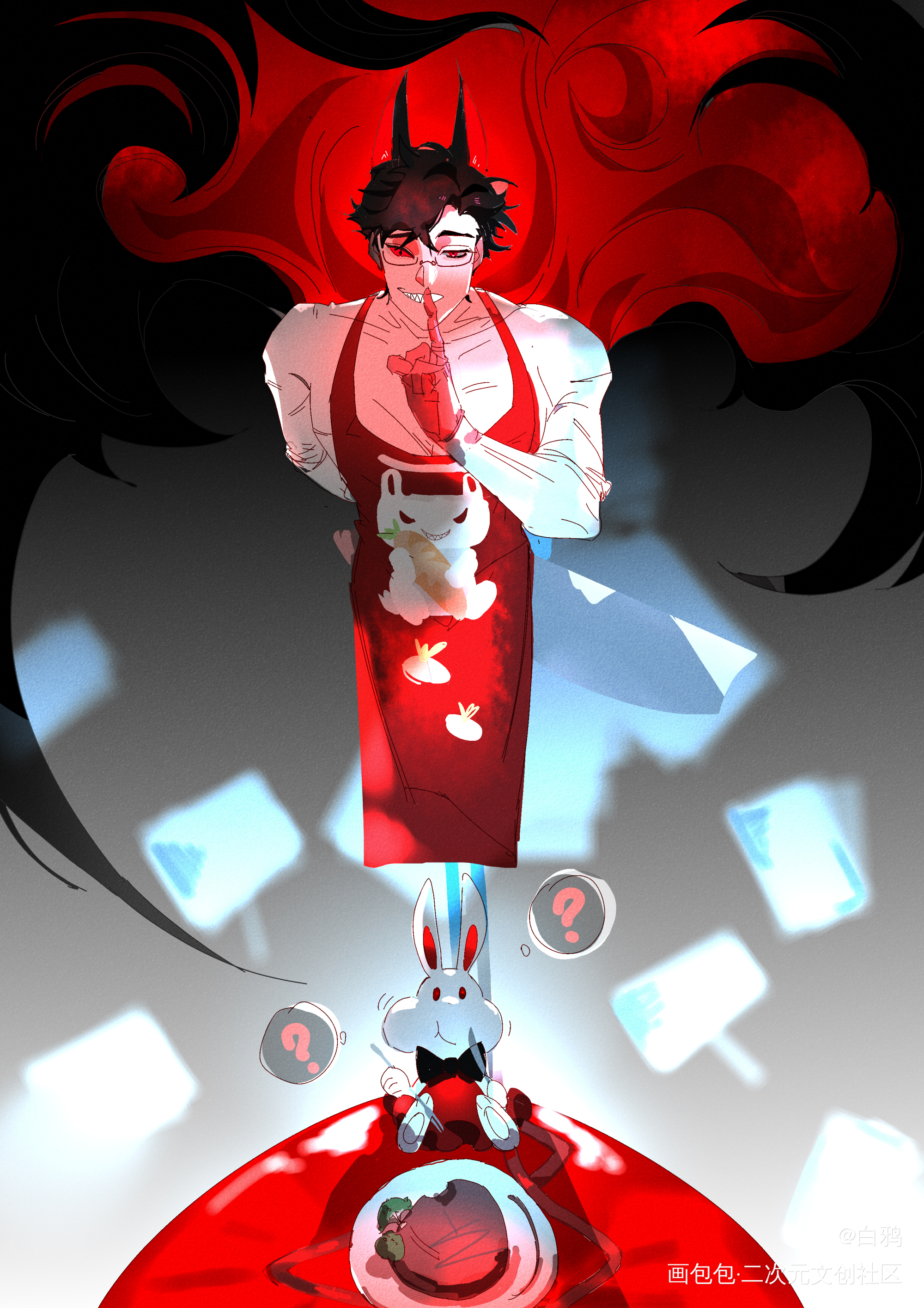 “狼狈为奸”_光与夜之恋陆沉板绘涂绘画作品