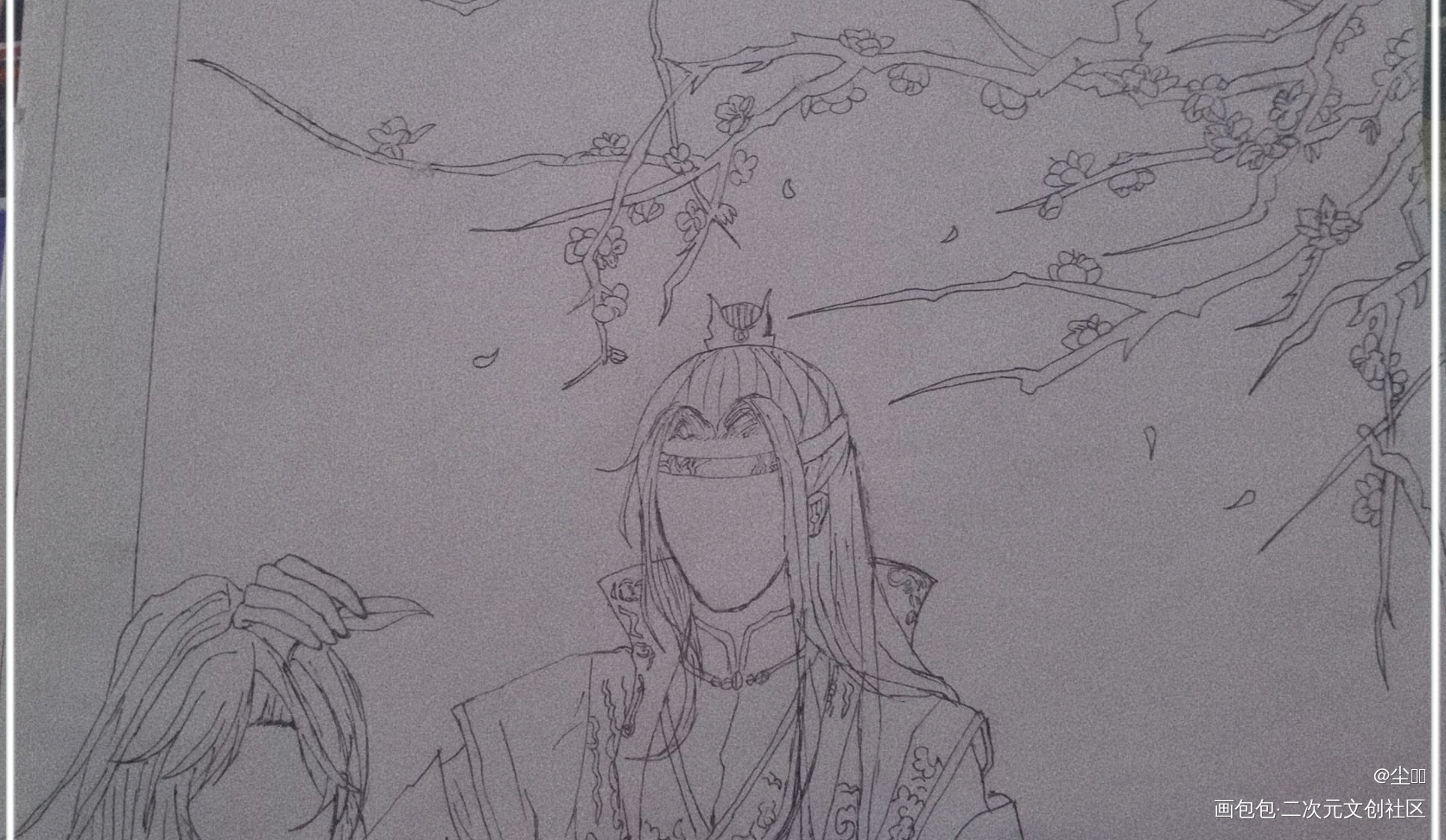“蓝湛，你帮我牵一下绳子呗”_魔道祖师魏婴蓝湛绘画作品