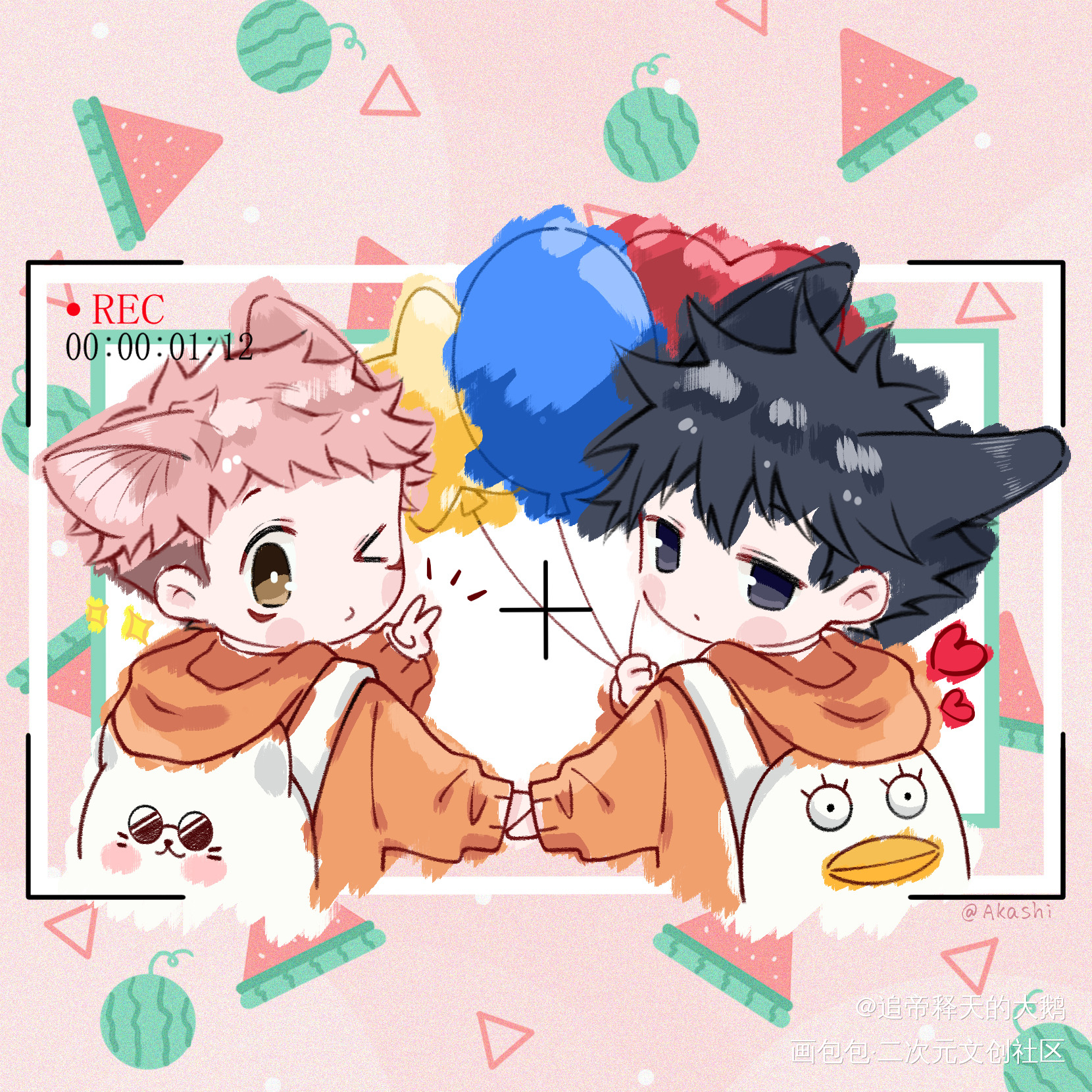 咒术幼稚园🌟开课啦!_咒术回战all虎伏虎虎杖悠仁伏黑惠同人板绘绘画作品