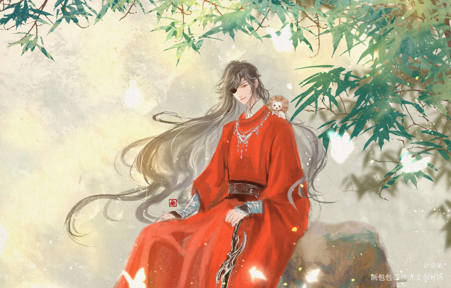 挖个花城生贺坑_天官赐福花怜谢怜花城花城草图古风半厚涂水彩板绘绘画绘画作品