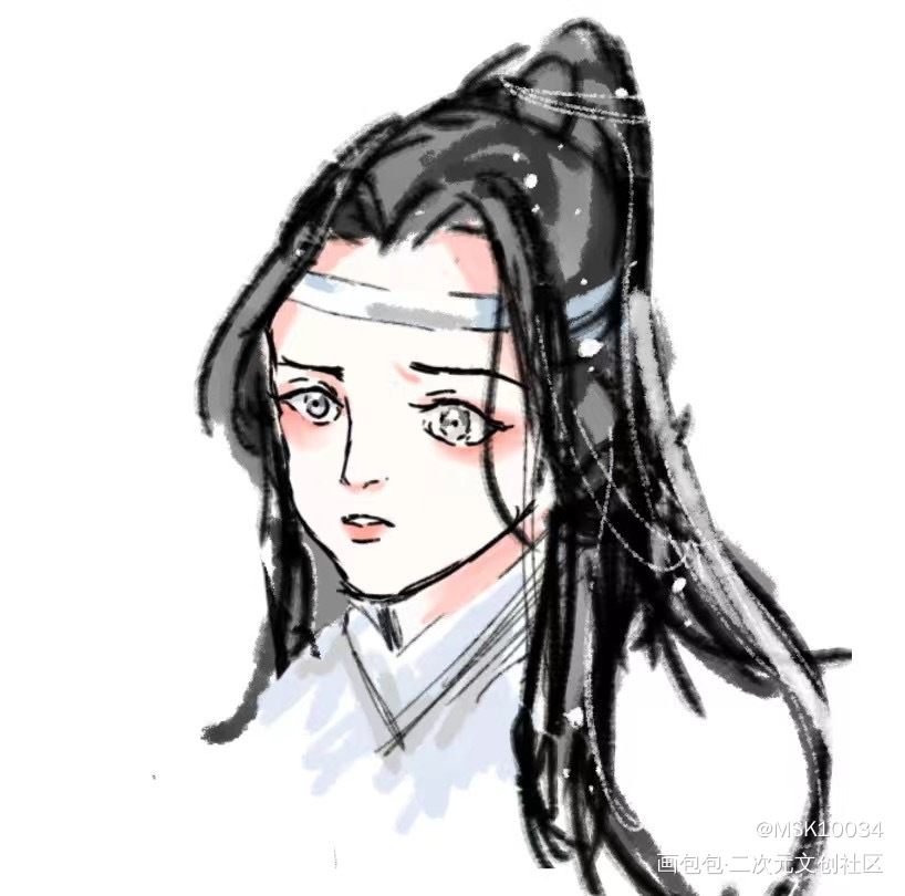 蓝 忘 机～_魔道祖师忘羡蓝忘机魏无羡绘画作品