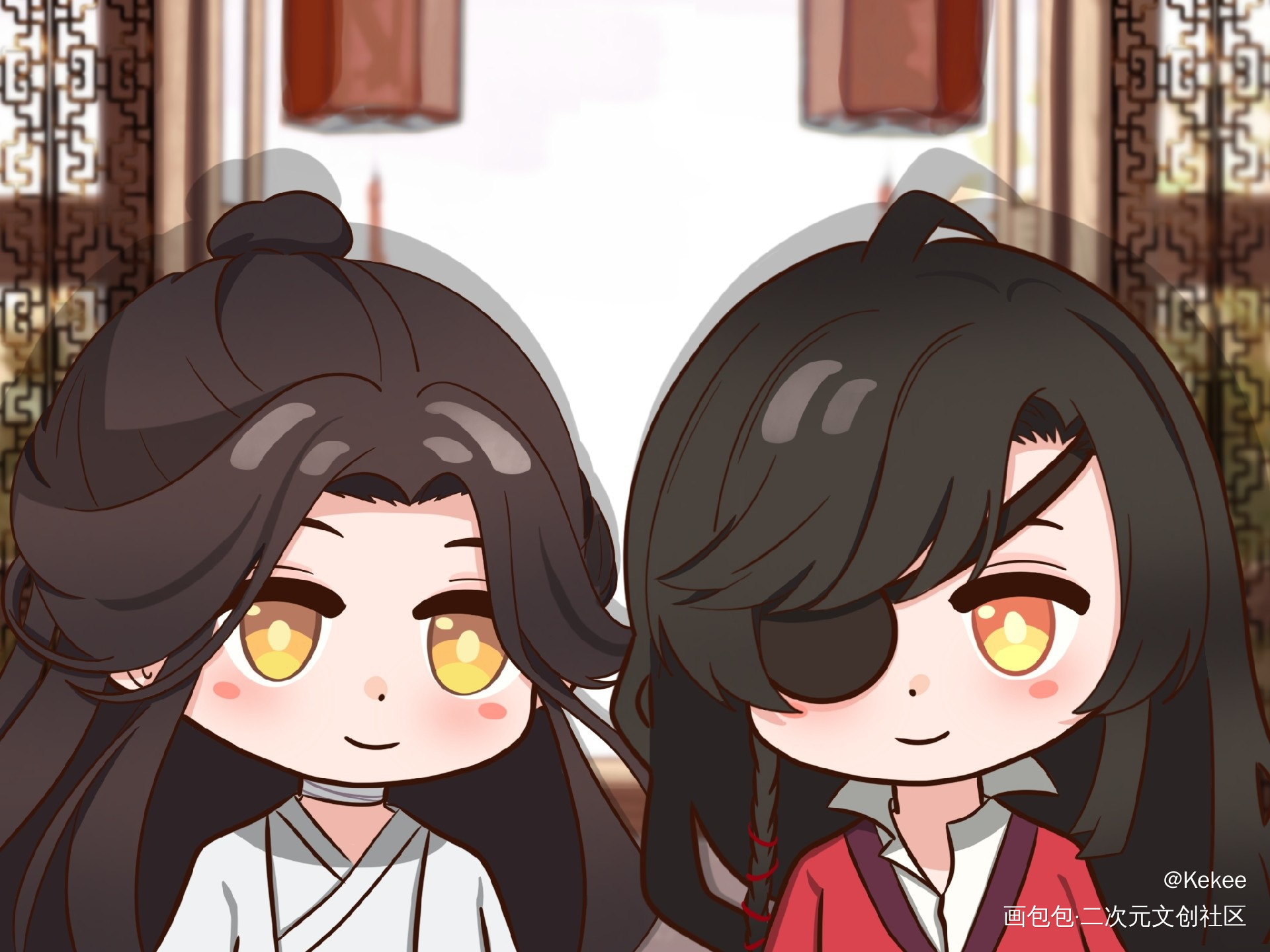 晚来的生贺～_天官赐福花怜约稿绘画作品