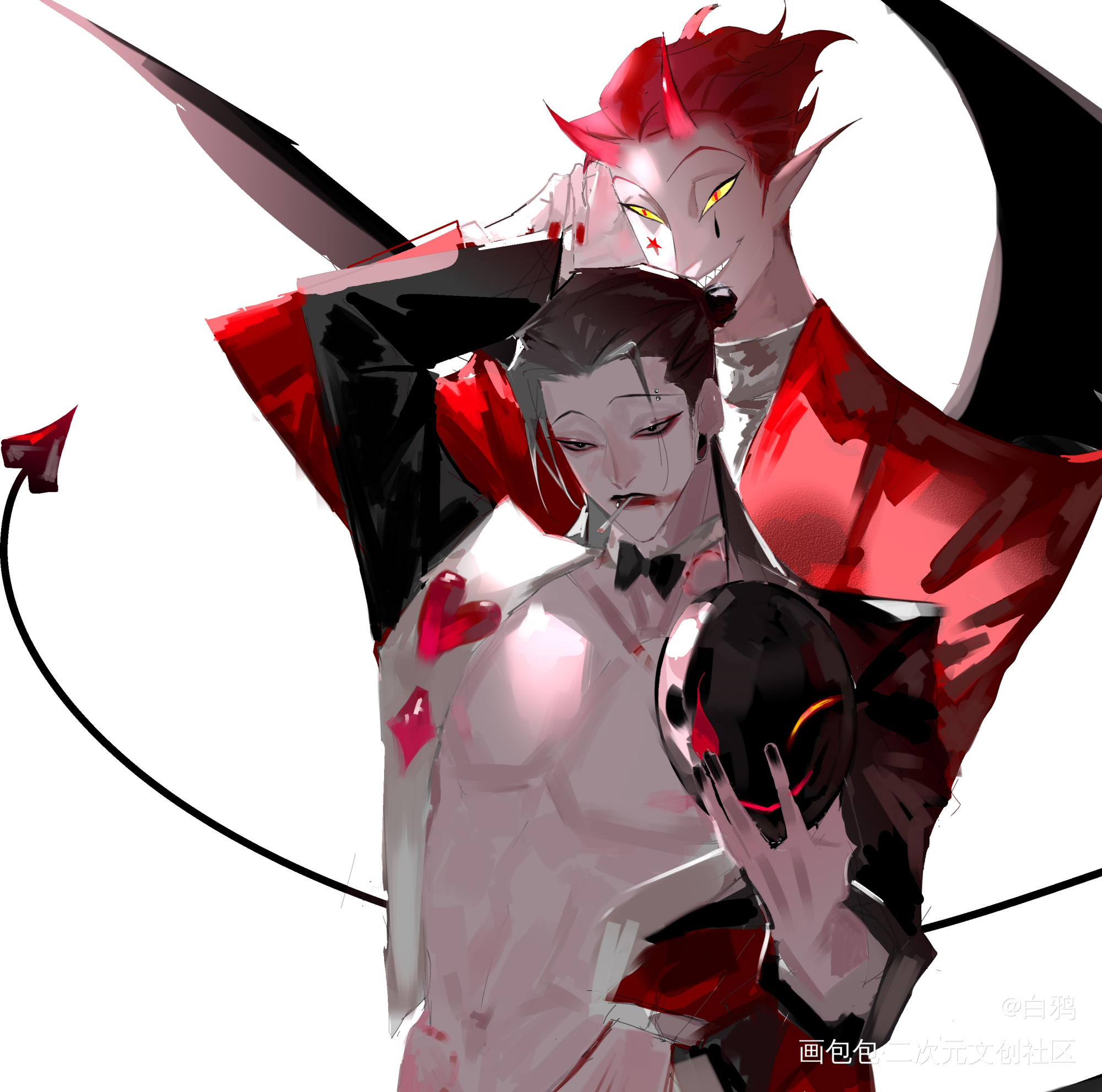 西索x夏油杰_咒术回战全职猎人夏油杰西索绘画作品