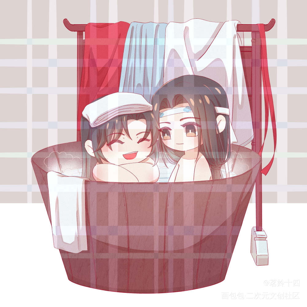 昨天画完的稿子_魔道祖师忘羡Q版绘画作品