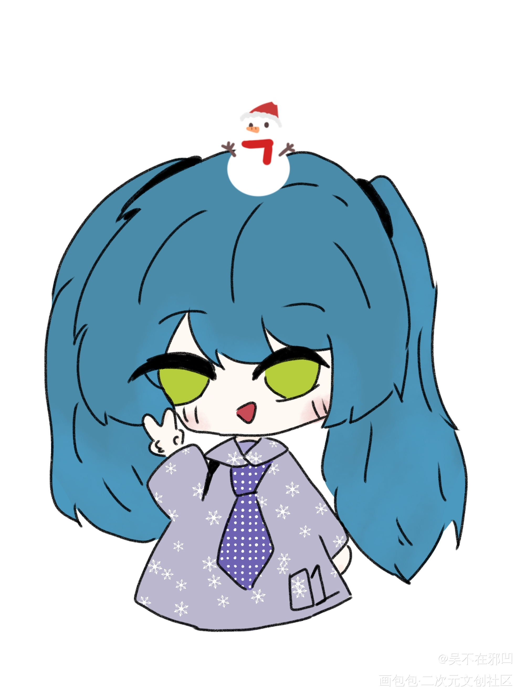 初音_VOCALOID初音未来摸鱼页绘画作品