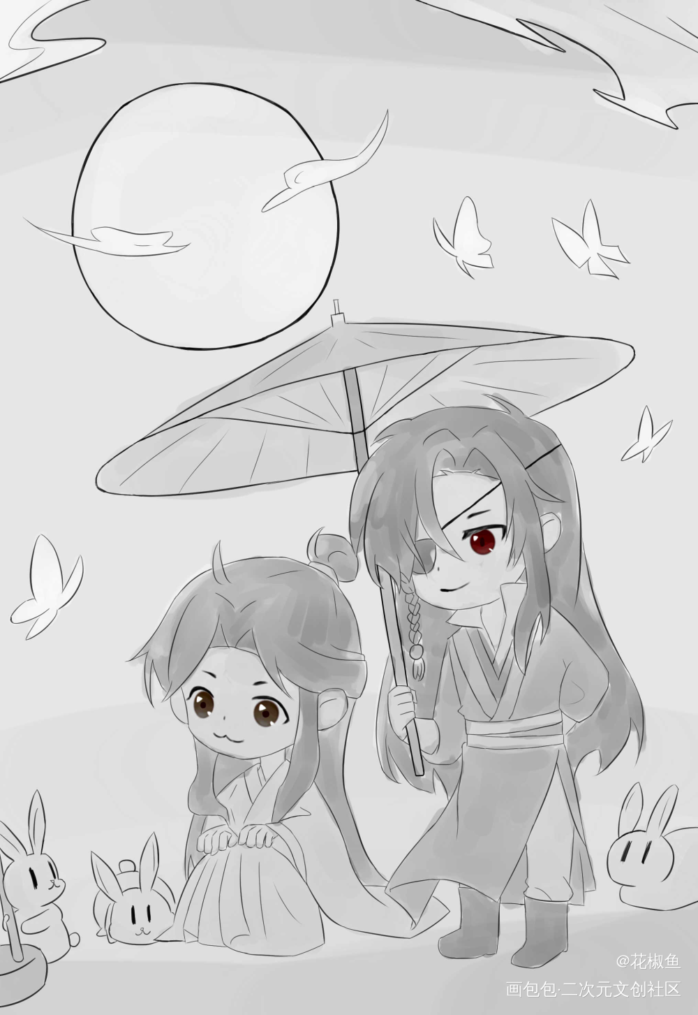 临摹了官图_天官赐福绘画作品