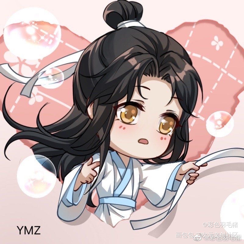 忘羡头像_魔道祖师蓝忘机魏无羡绘画作品