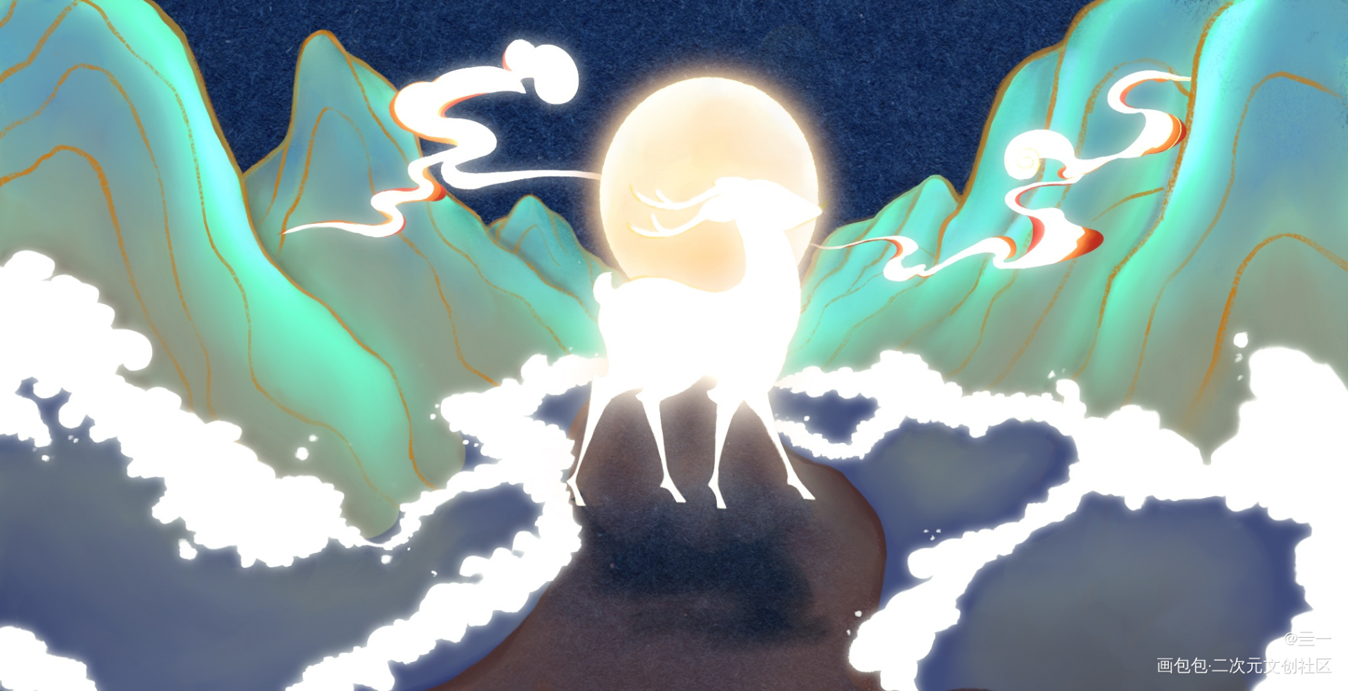 九色鹿_procreate九色鹿绘画作品