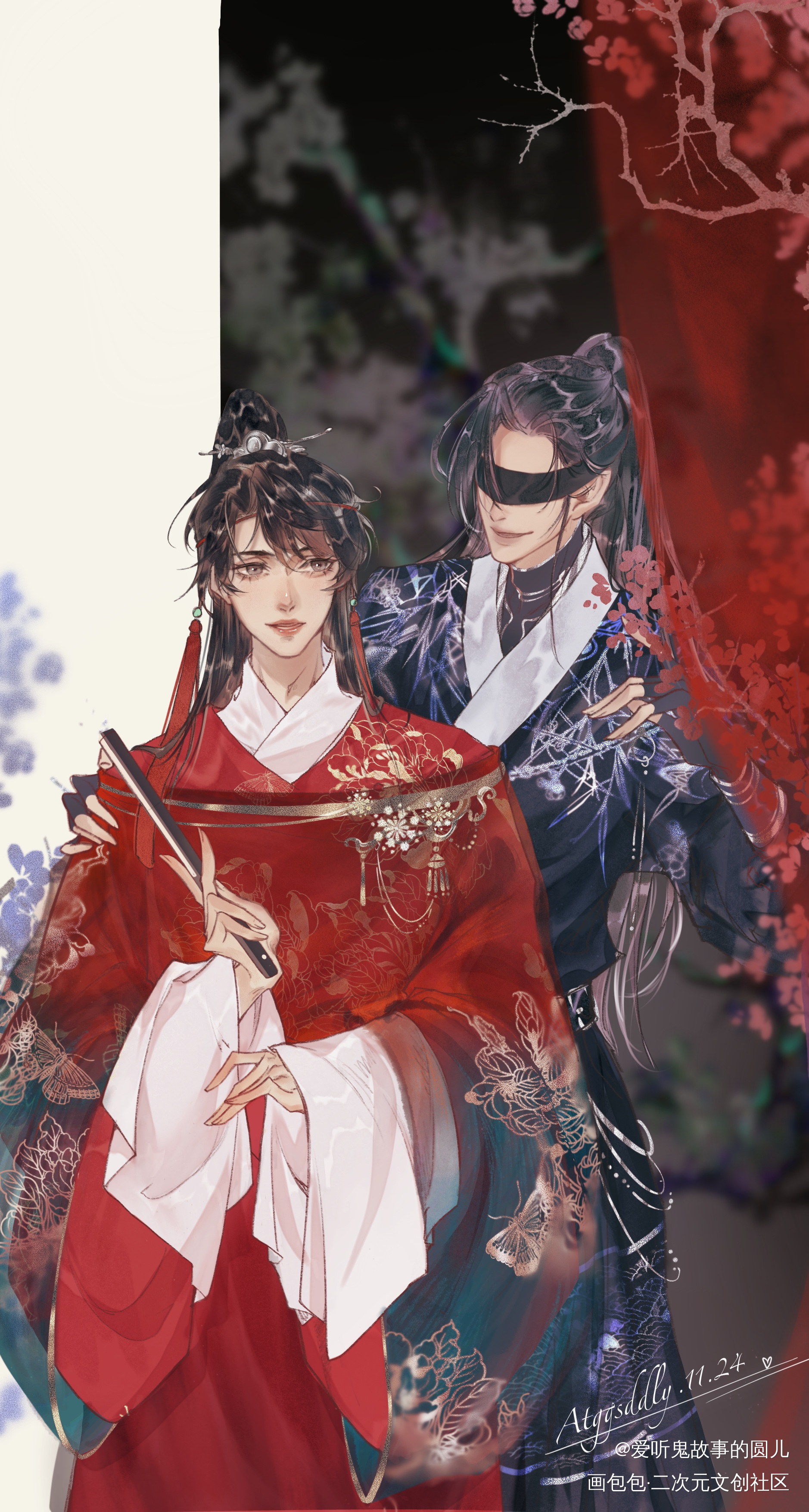 进行一个整理的动作(//∇//_盗墓笔记黑花瓶邪绘画作品