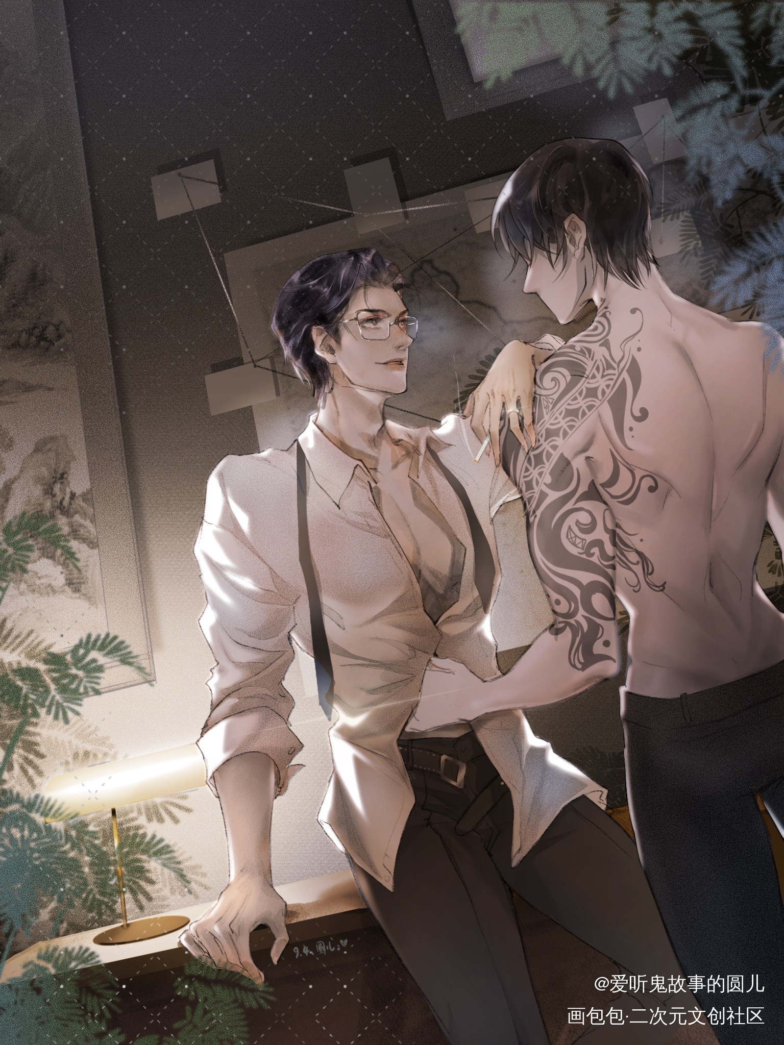 进行一个整理的动作(//∇//_盗墓笔记黑花瓶邪绘画作品
