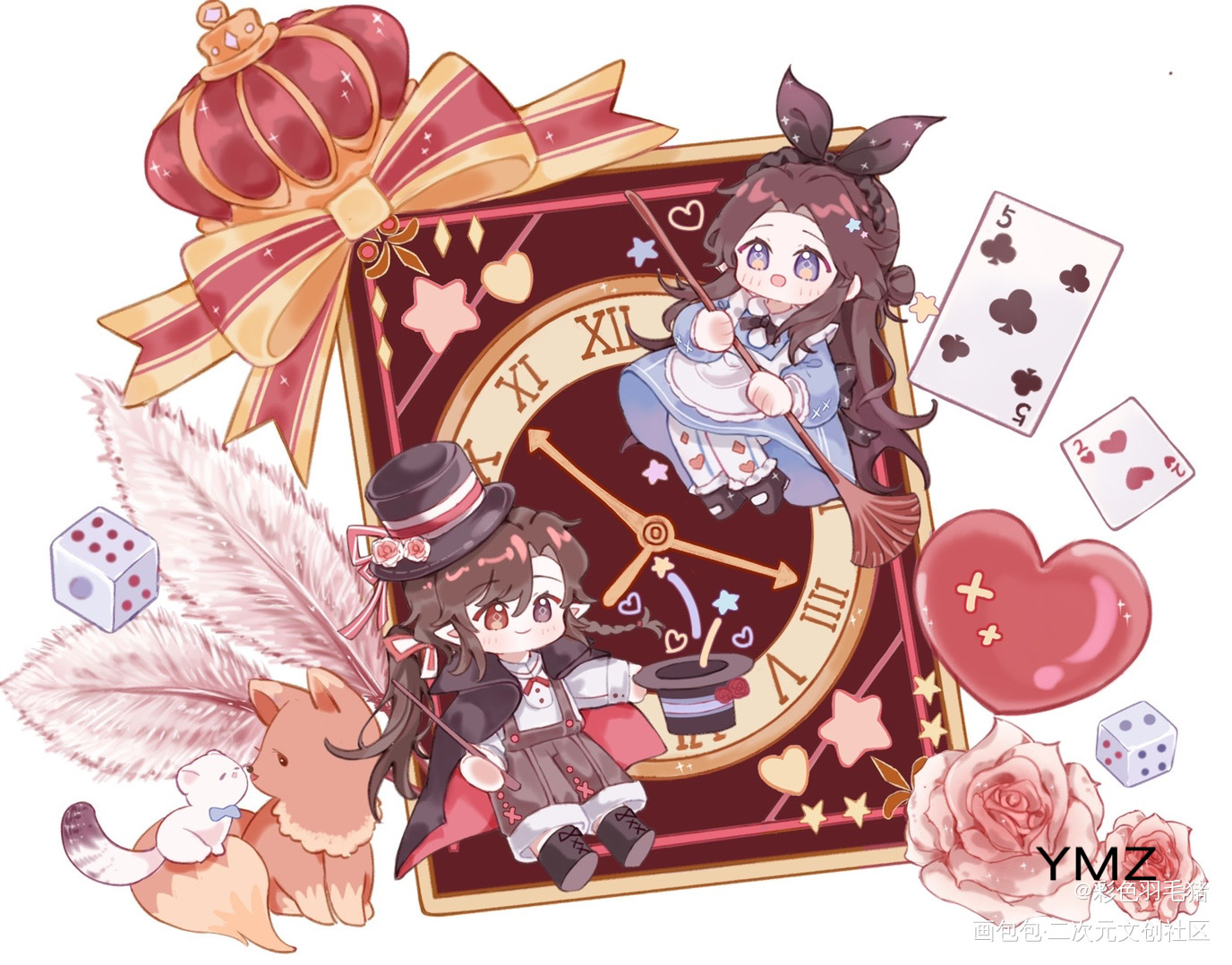 花怜北鼻_天官赐福花怜绘画作品