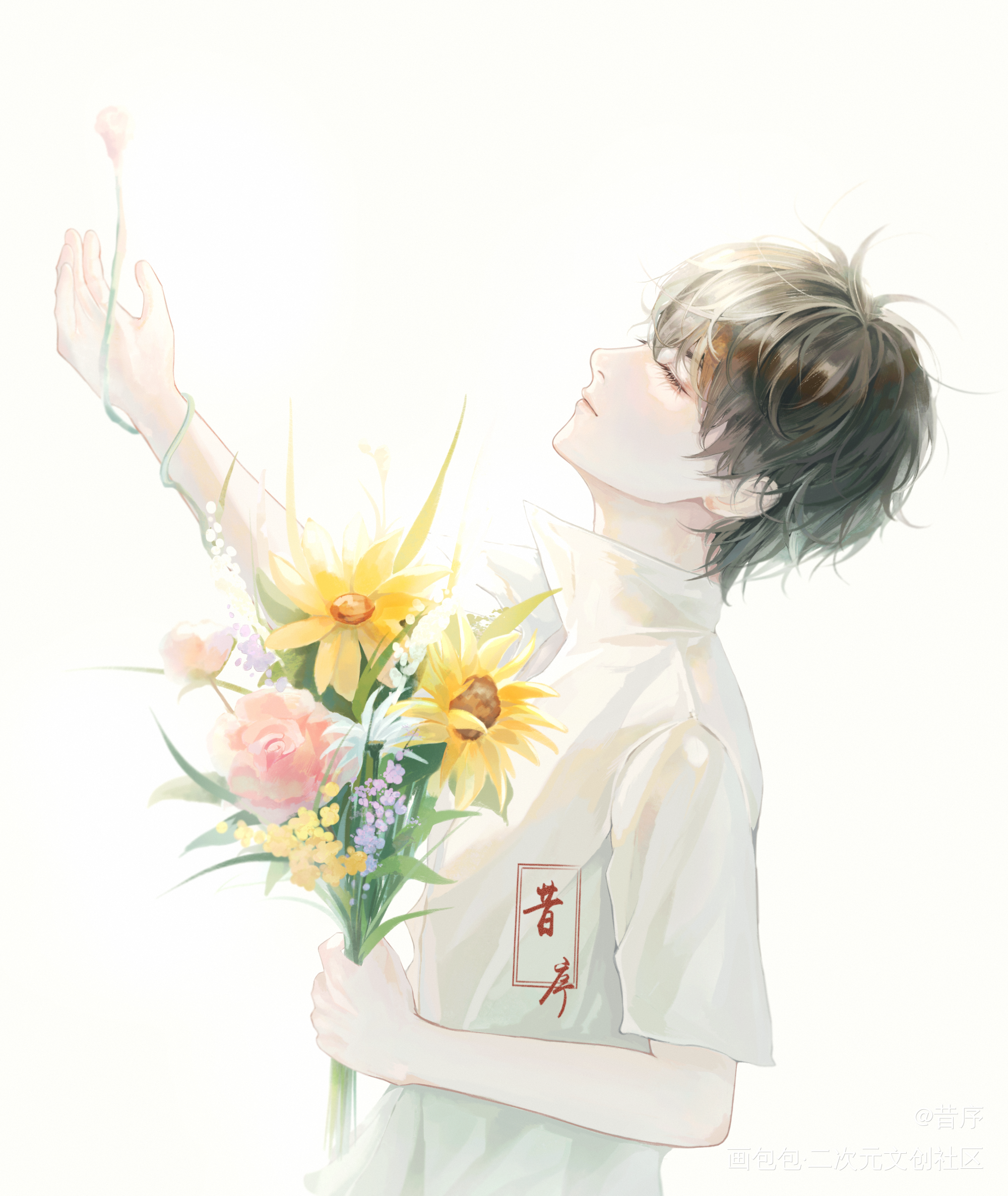 向阳（幼年停停）_破云江停绘画作品