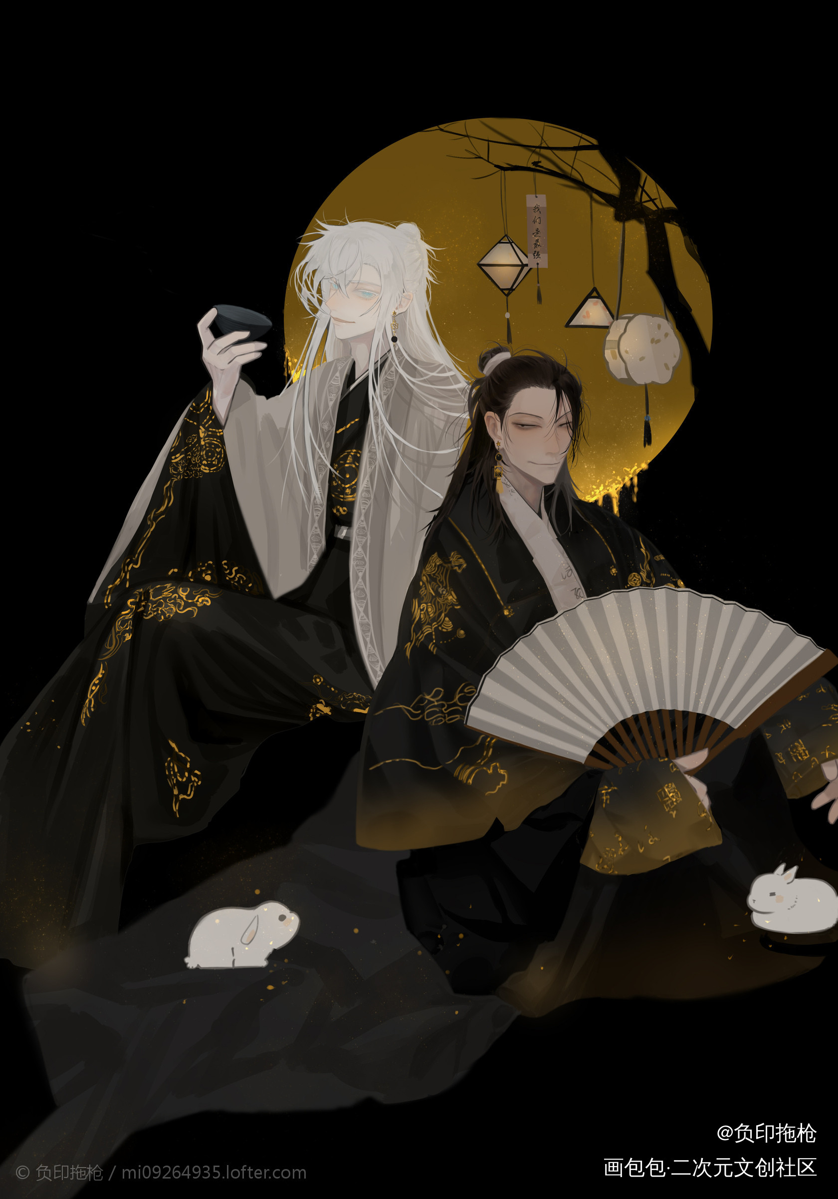 _咒术回战五夏五五夏夏五夏油杰五条悟板绘涂绘画作品