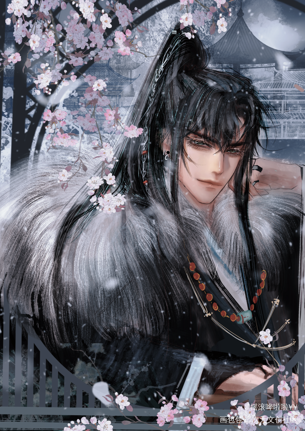 萧小世子_光与夜之恋萧逸绘画作品