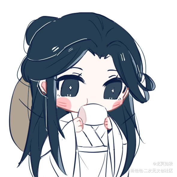 吃馒头的怜怜_天官赐福谢怜Q版绘画作品
